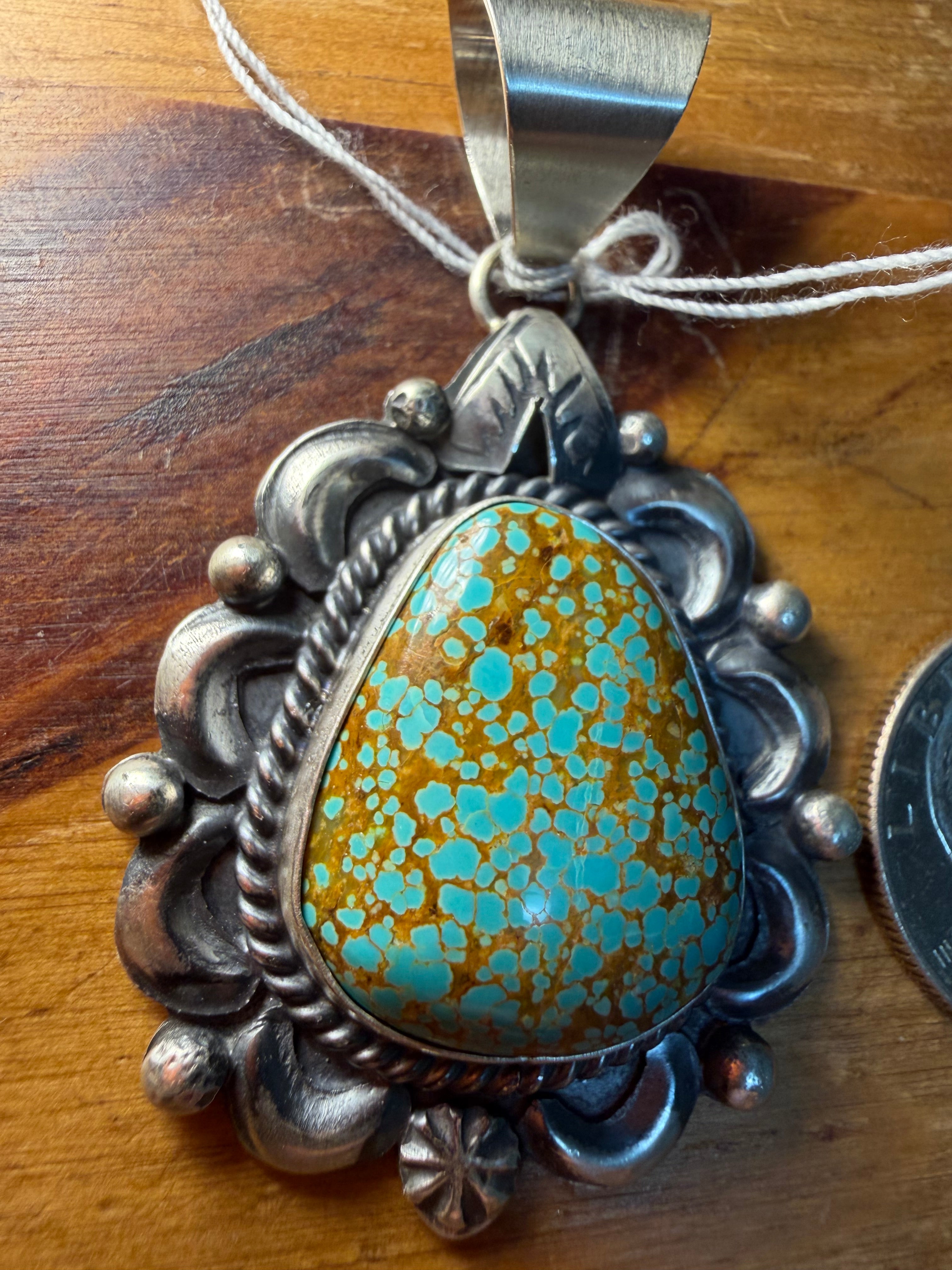 Navajo Made Mine #8 Turquoise Large Pendant