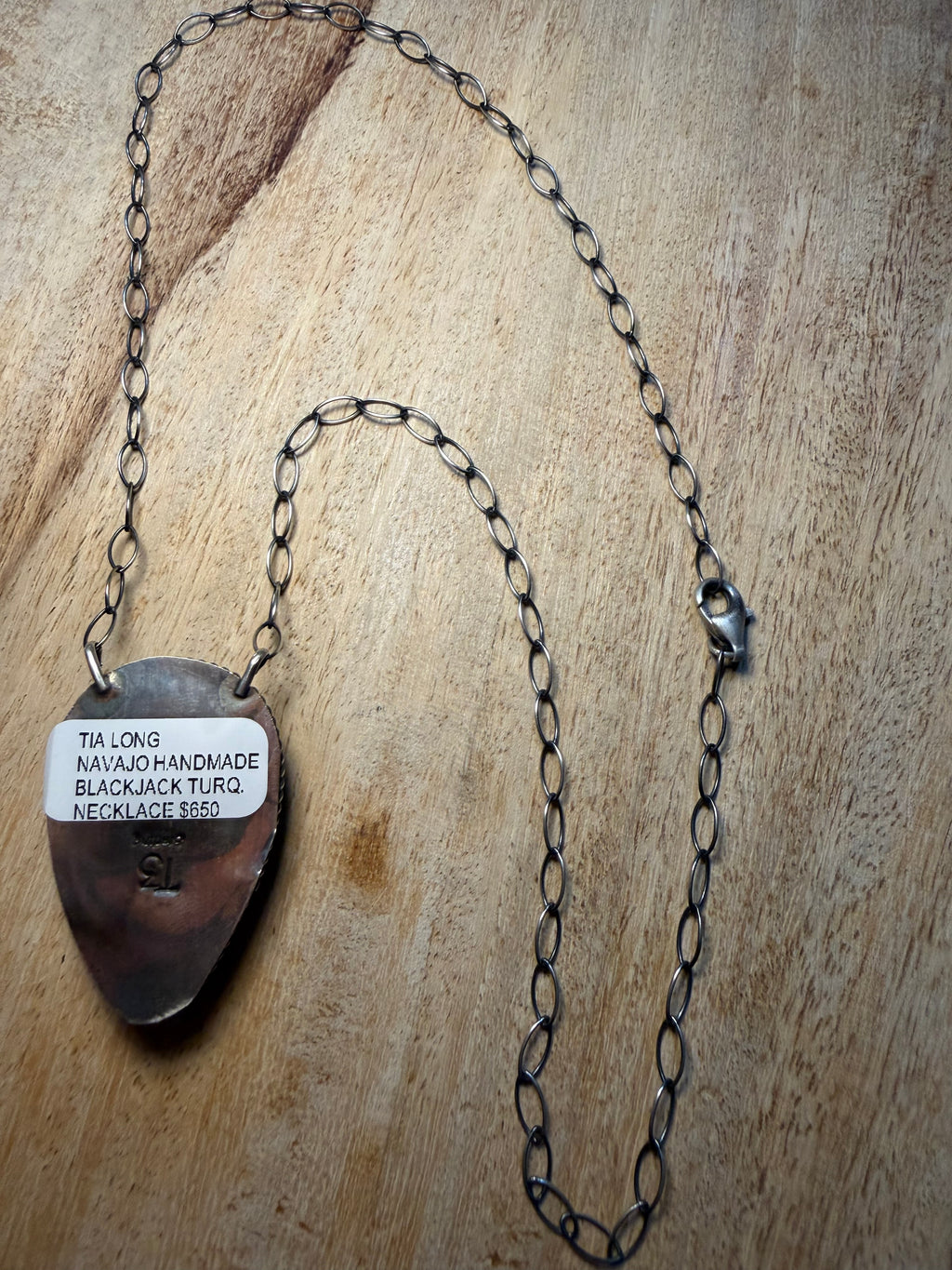 Large Navajo Made Blackjack Turquoise Necklace