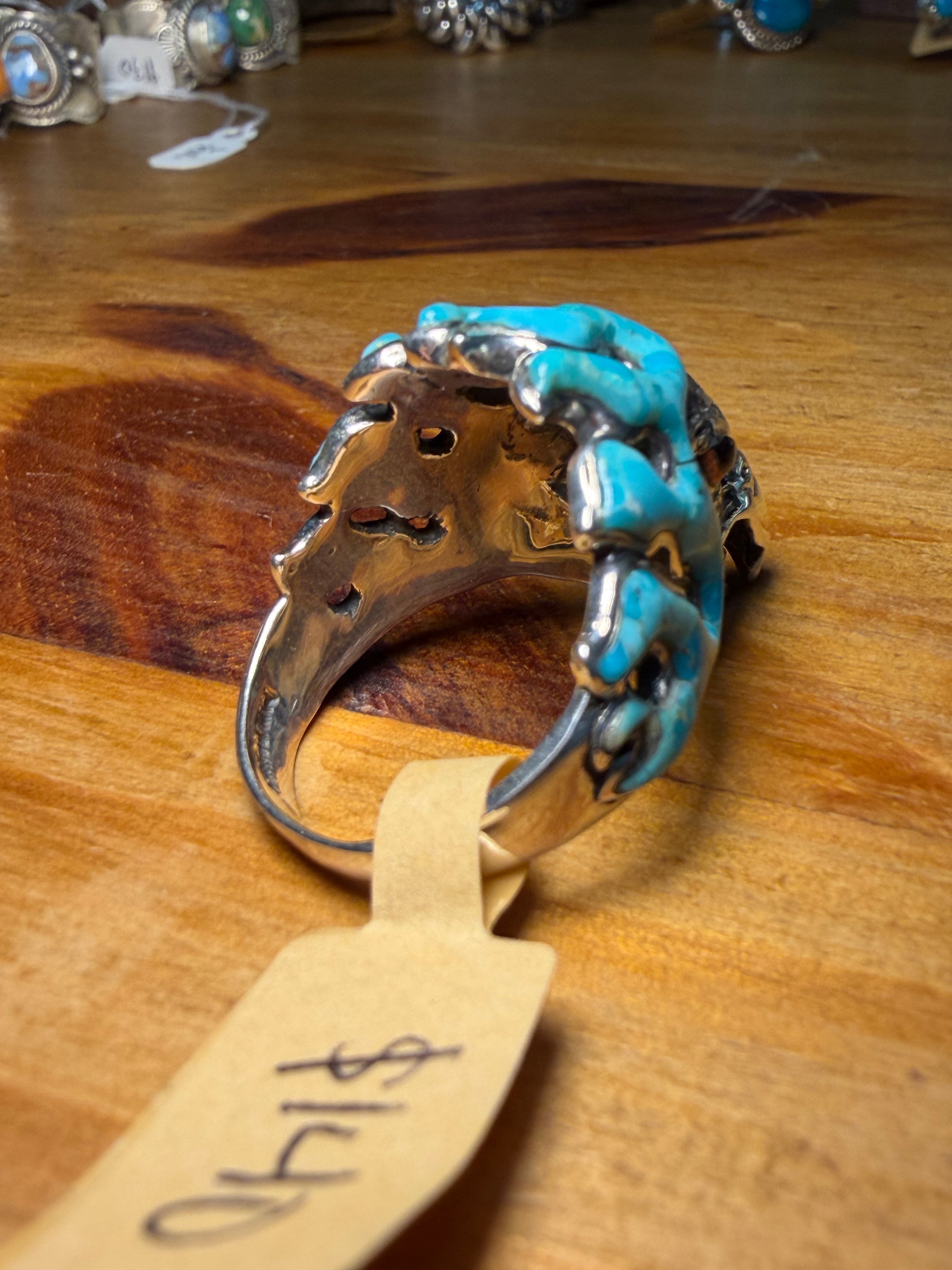 Sterling Silver and Turquoise Eagle Ring