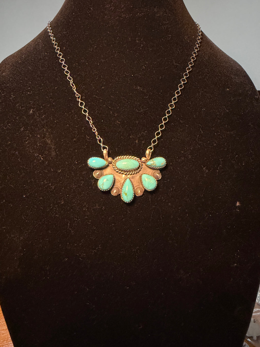 Native Half Cluster Turquoise Necklace