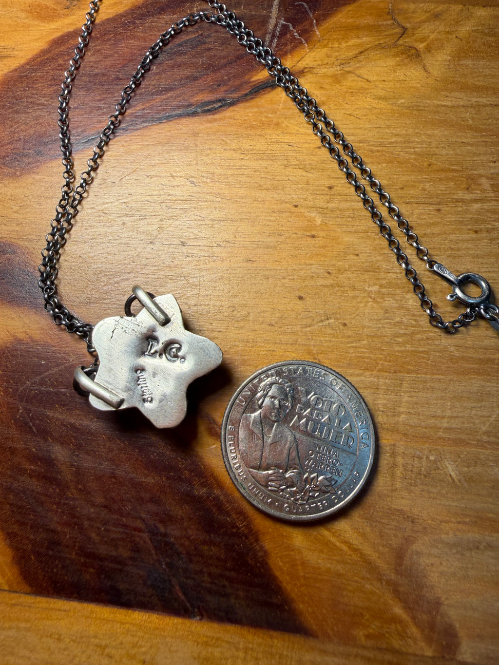 Navajo Made Pink Conch Star Shape Necklace