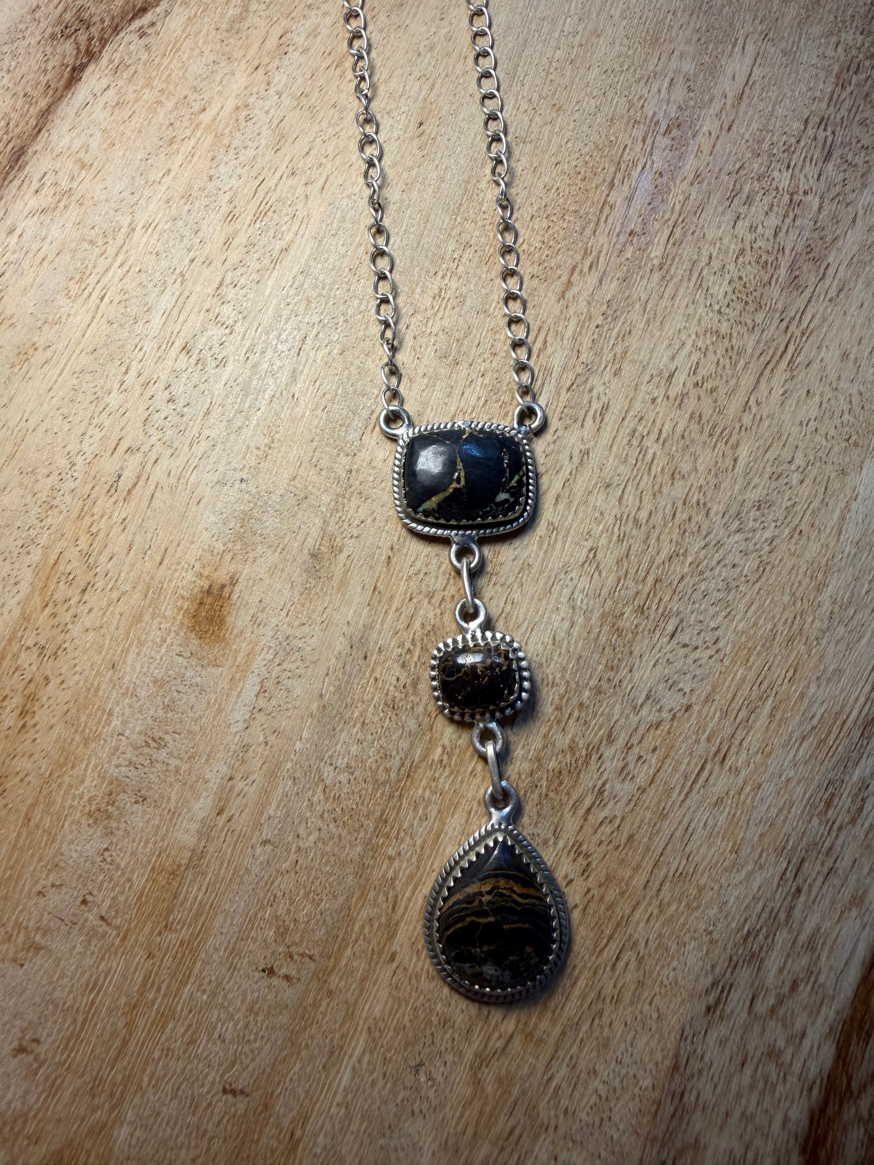 Blackjack Turquoise Lariat Necklace