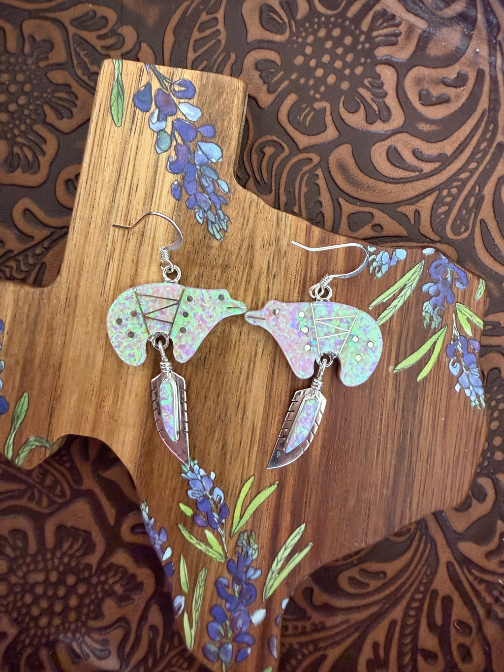 Opal and Sterling Silver Earrings