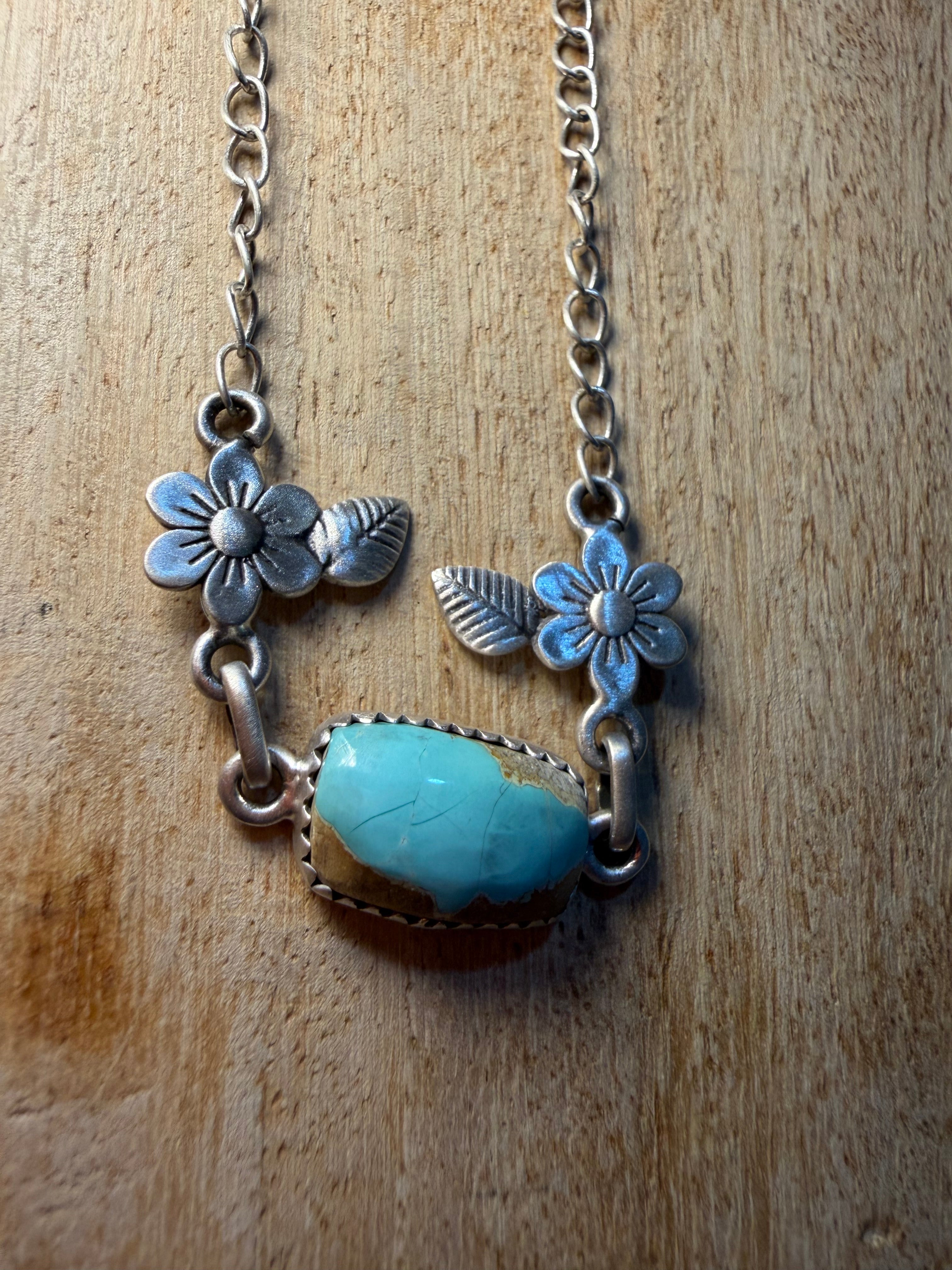 Royston Turquoise Dainty Flower Necklace