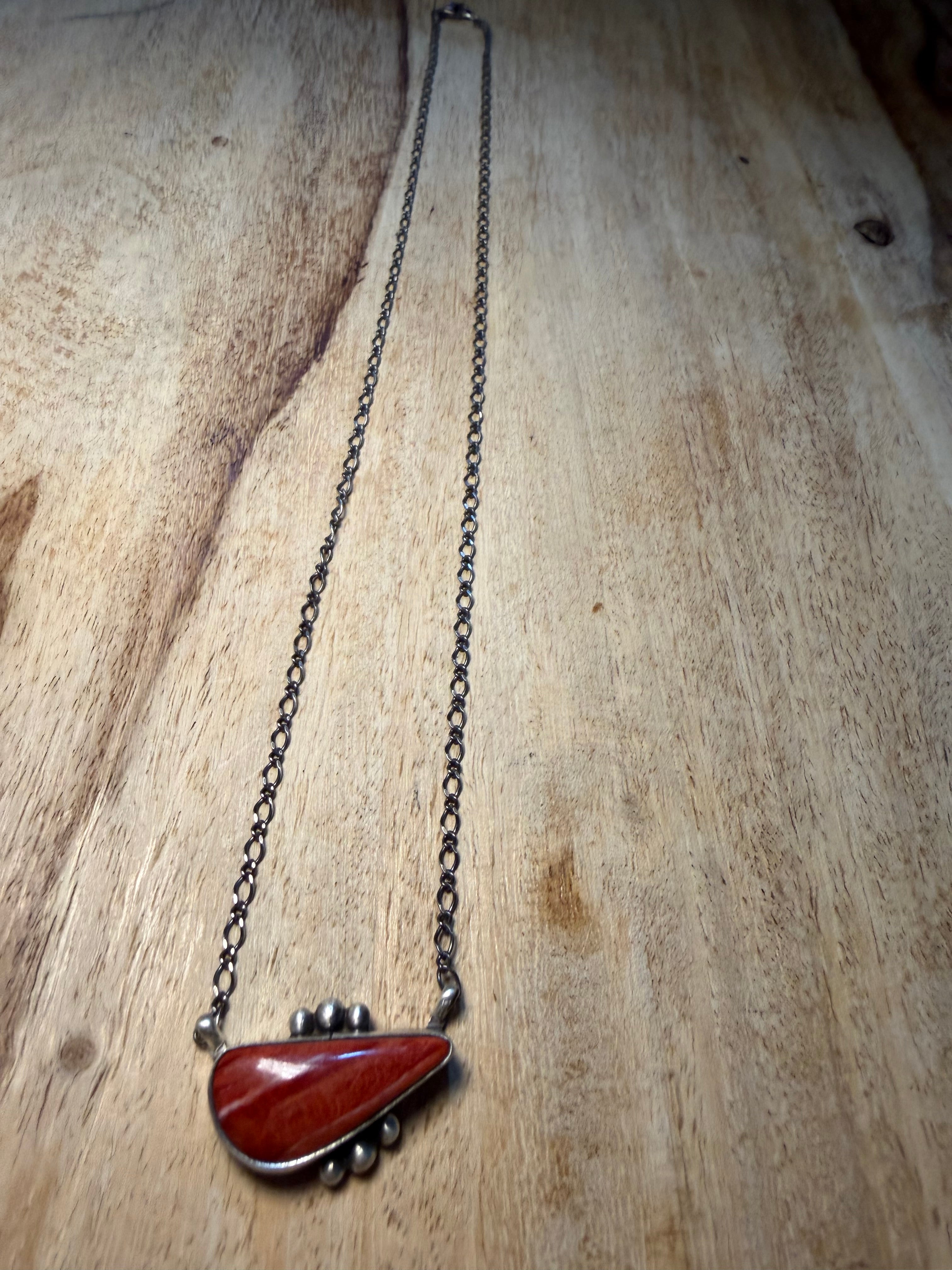 Navajo Made Red Spiny Necklace