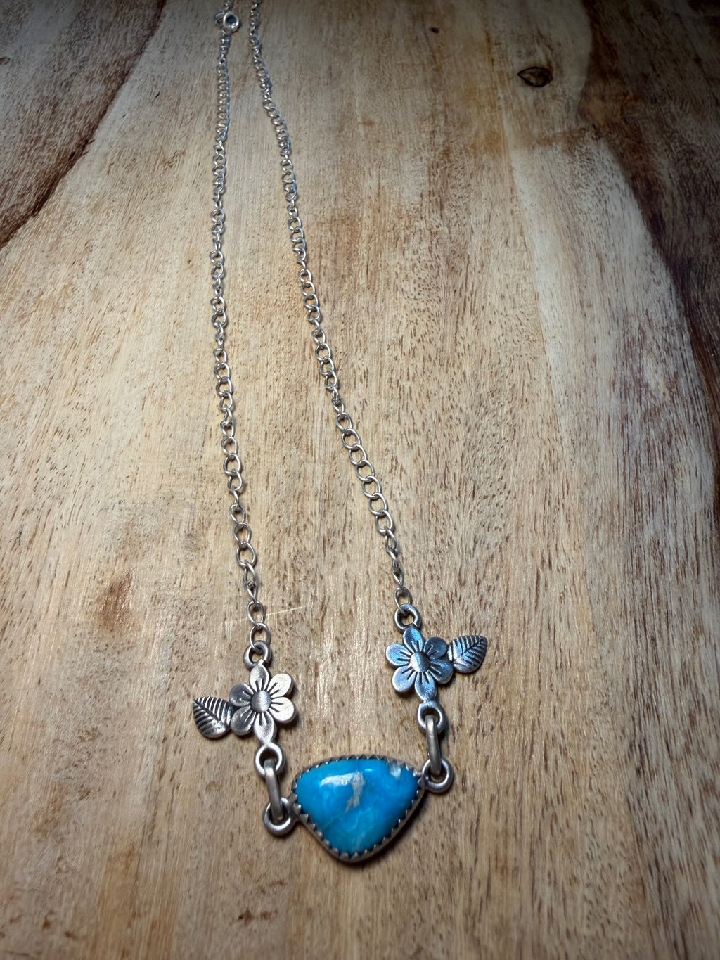 Blue Bird Turquoise Floral Necklace