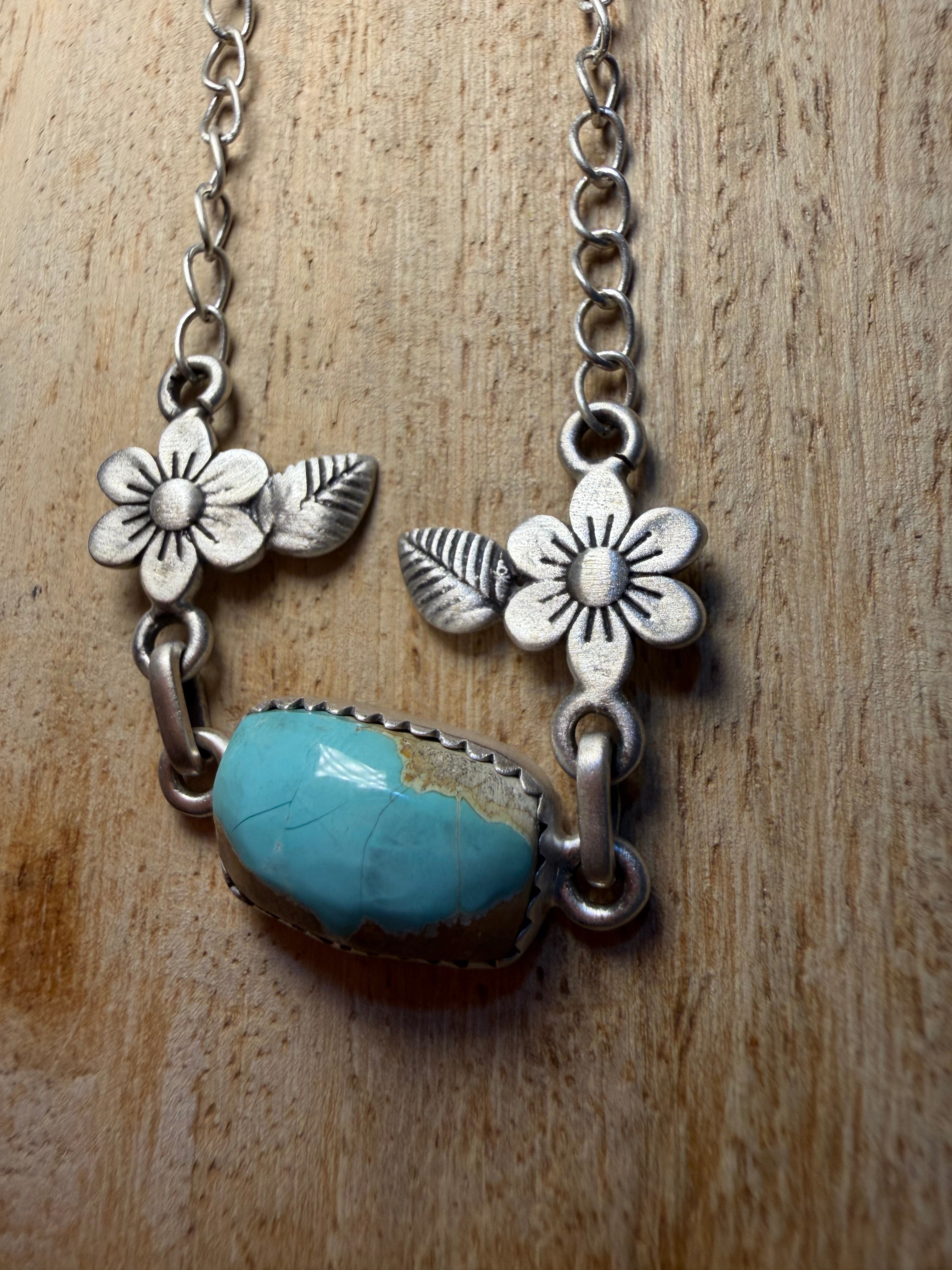 Royston Turquoise Dainty Flower Necklace