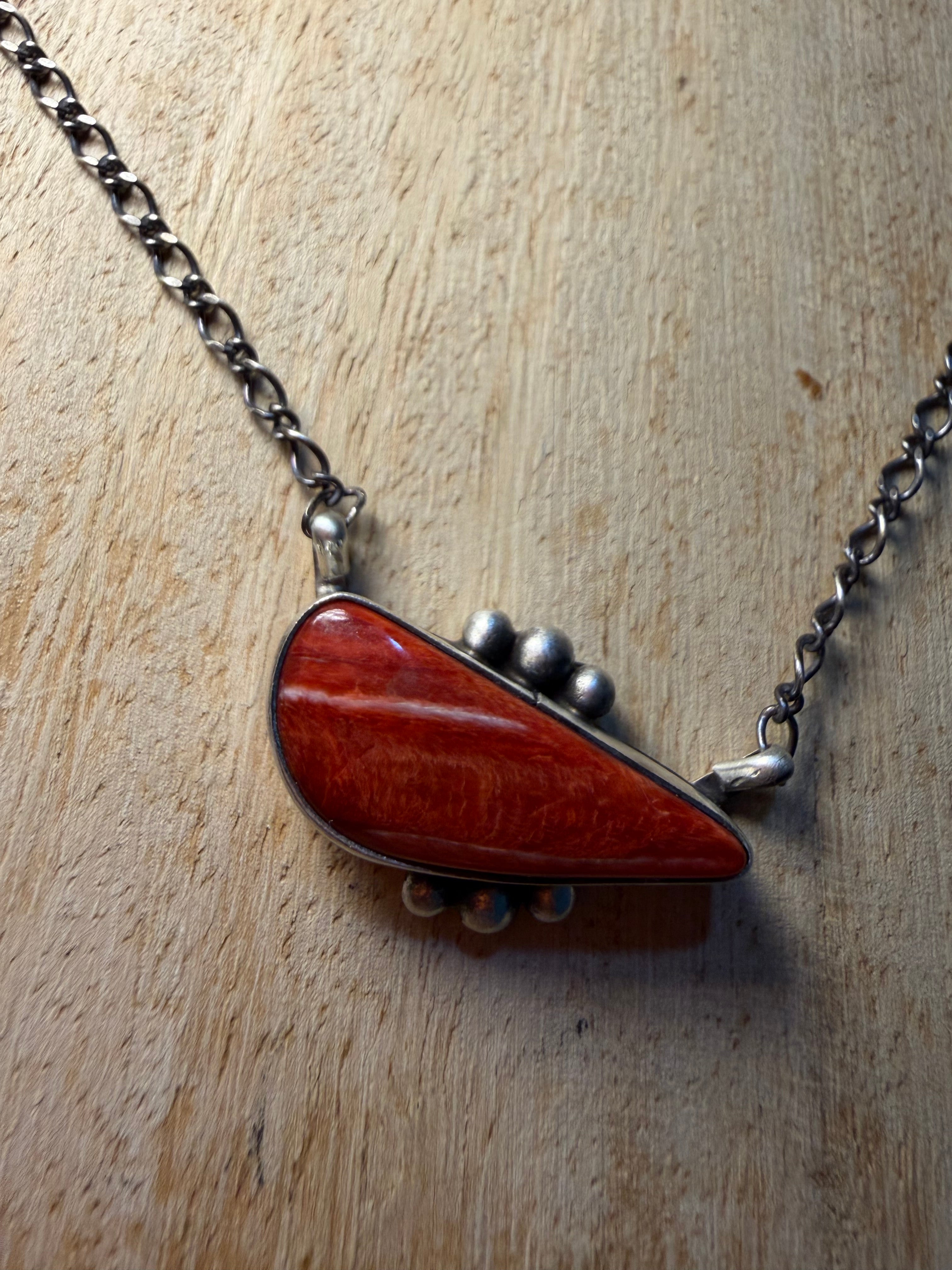 Navajo Made Red Spiny Necklace