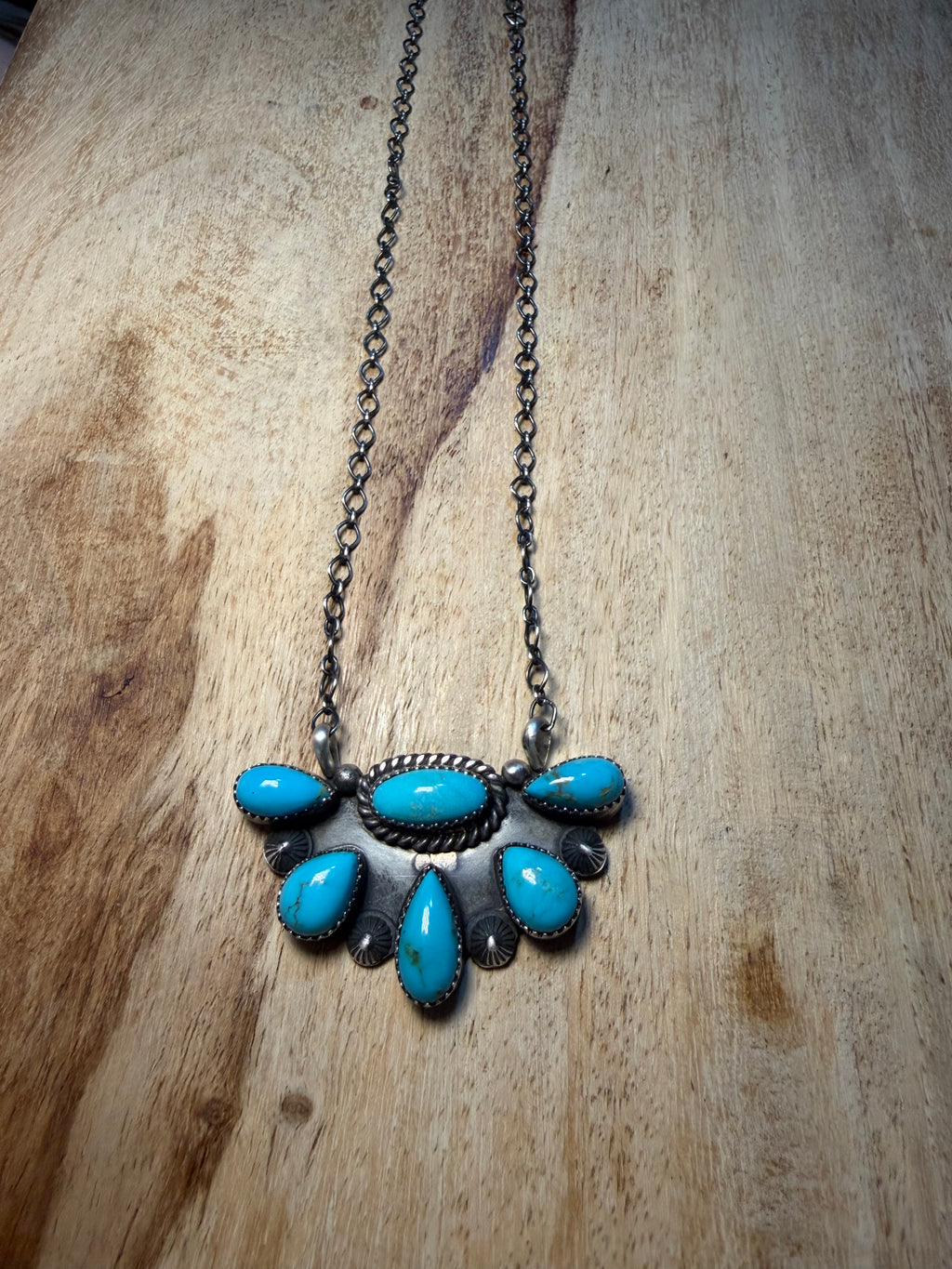 Native Half Cluster Turquoise Necklace