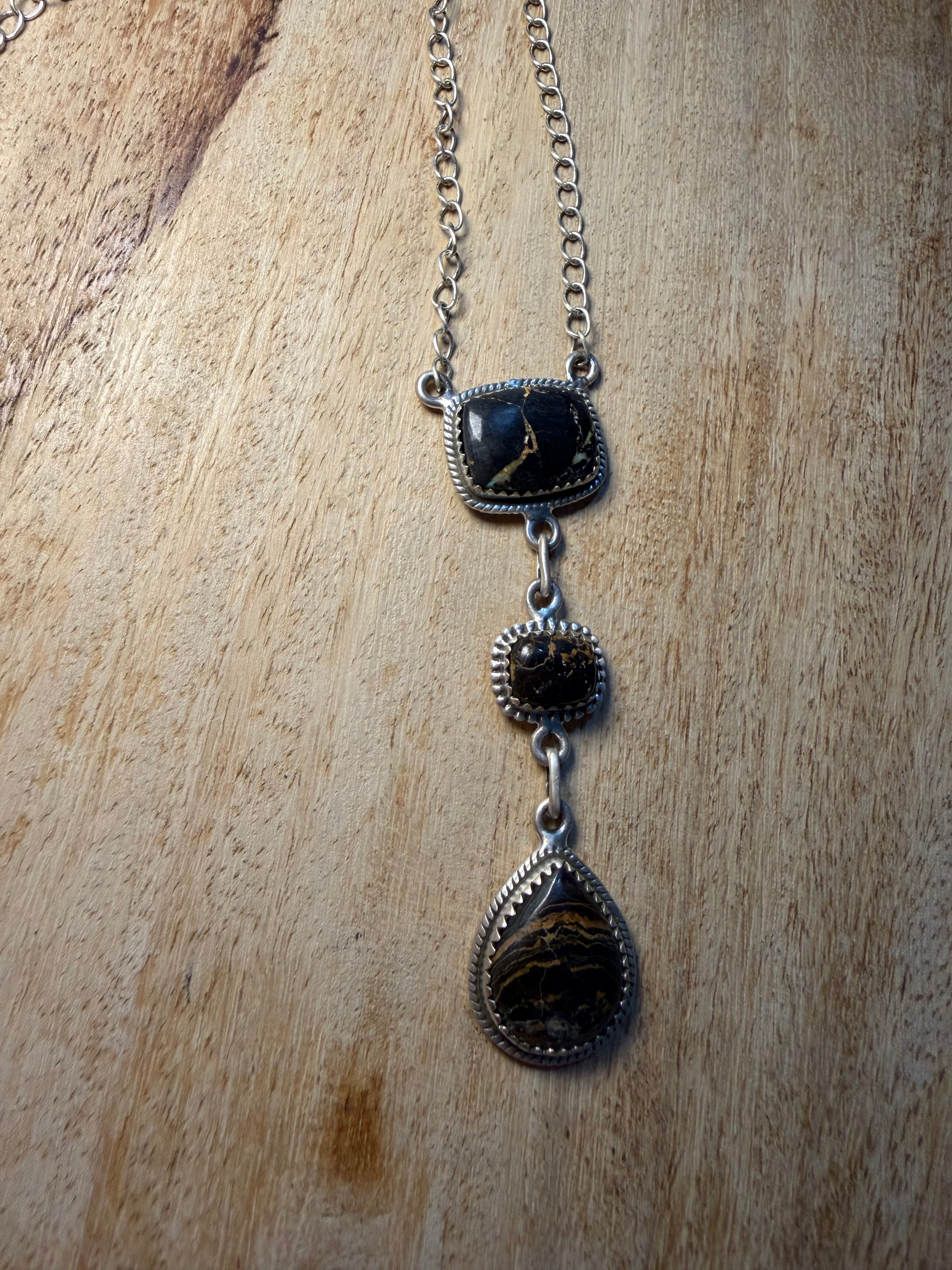 Blackjack Turquoise Lariat Necklace