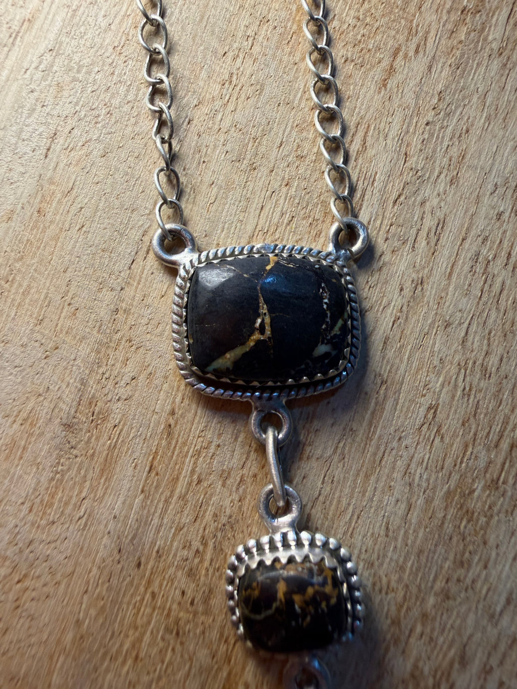 Blackjack Turquoise Lariat Necklace