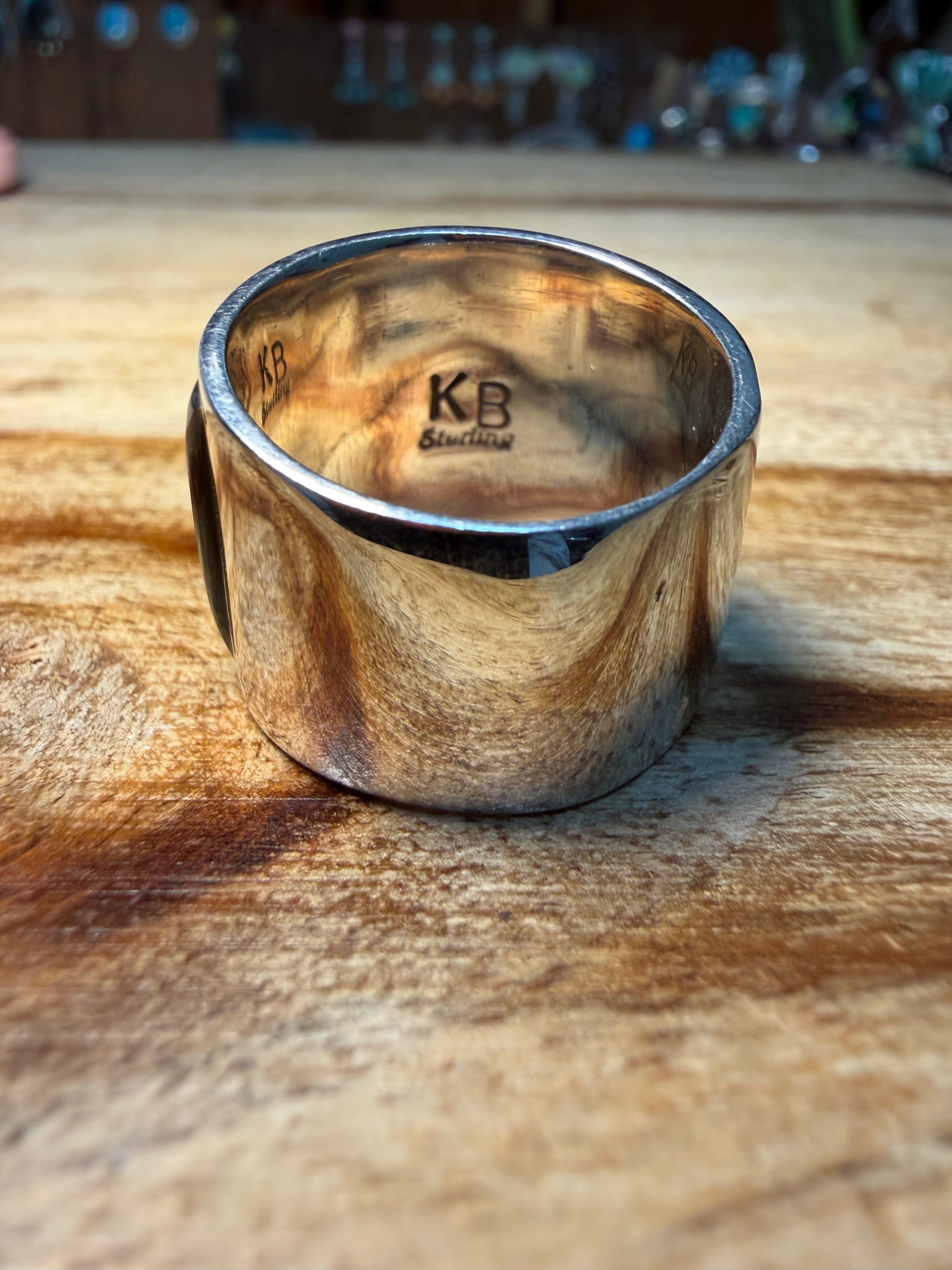 Native Made Inlay Sterling Silver Ring
