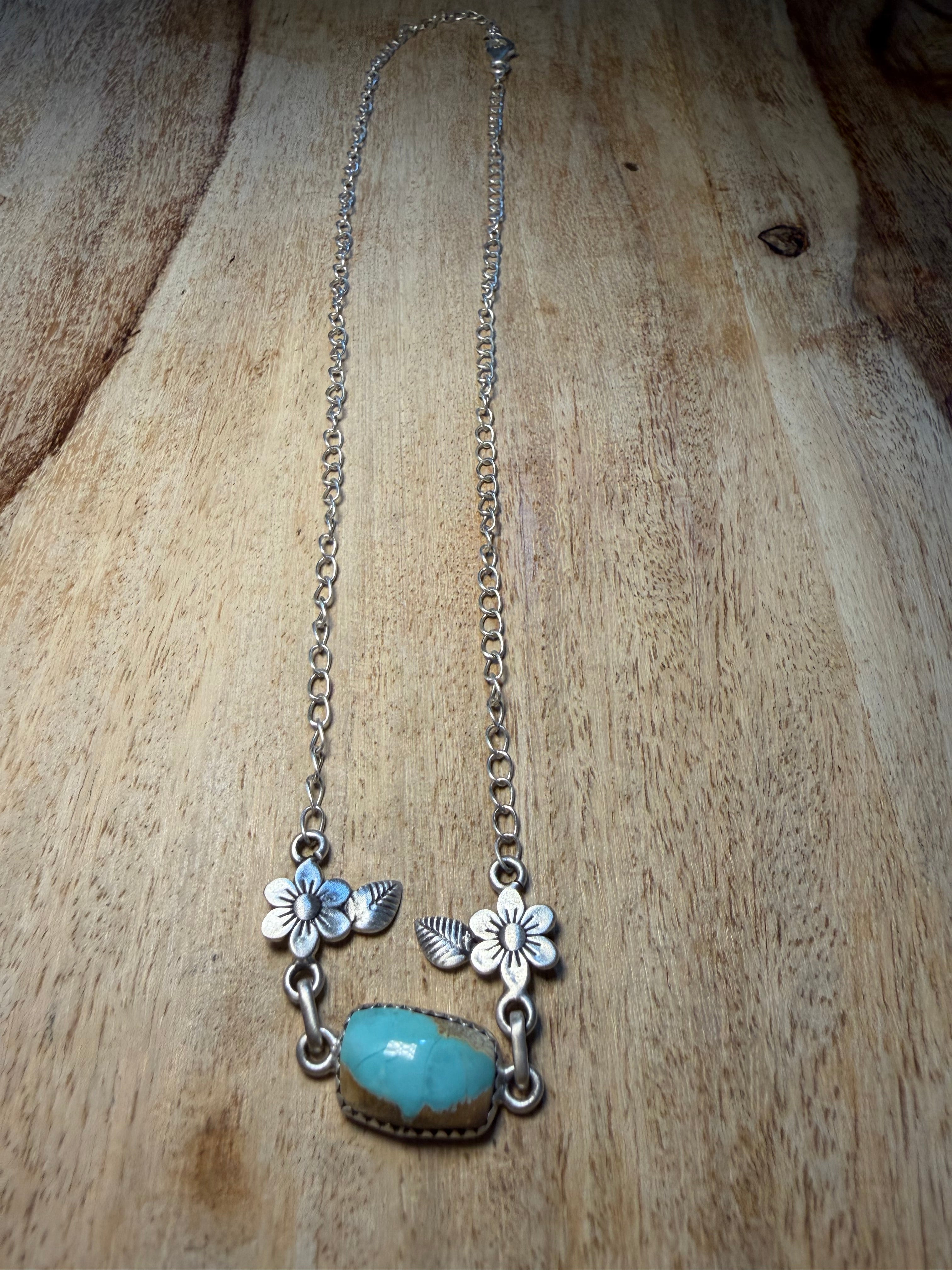 Royston Turquoise Dainty Flower Necklace