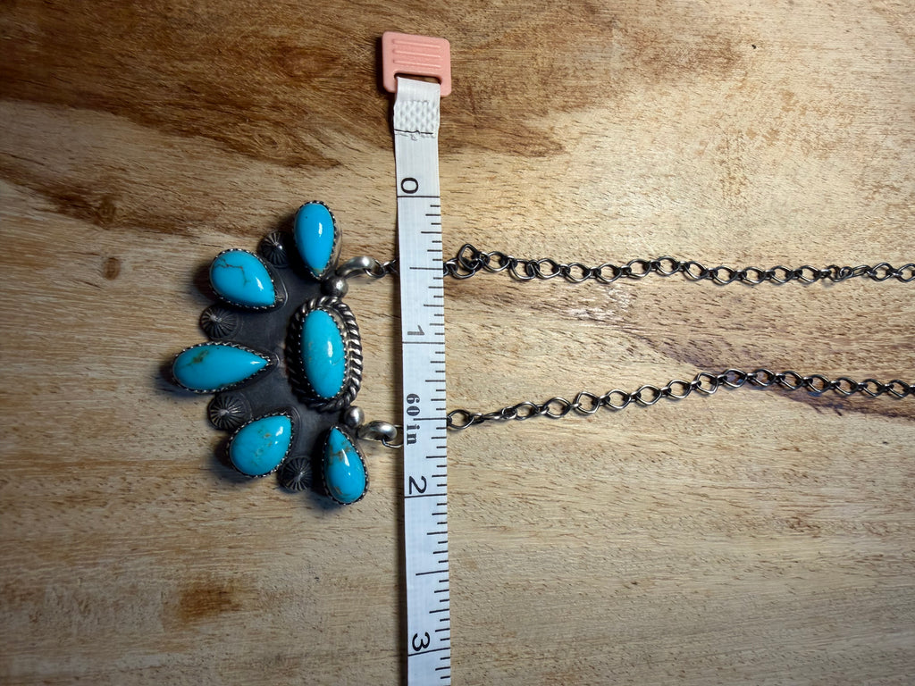 Native Half Cluster Turquoise Necklace