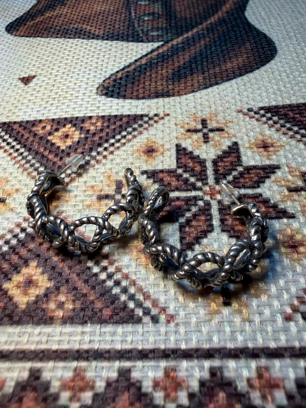Twisted Rope Sterling Silver Hoops