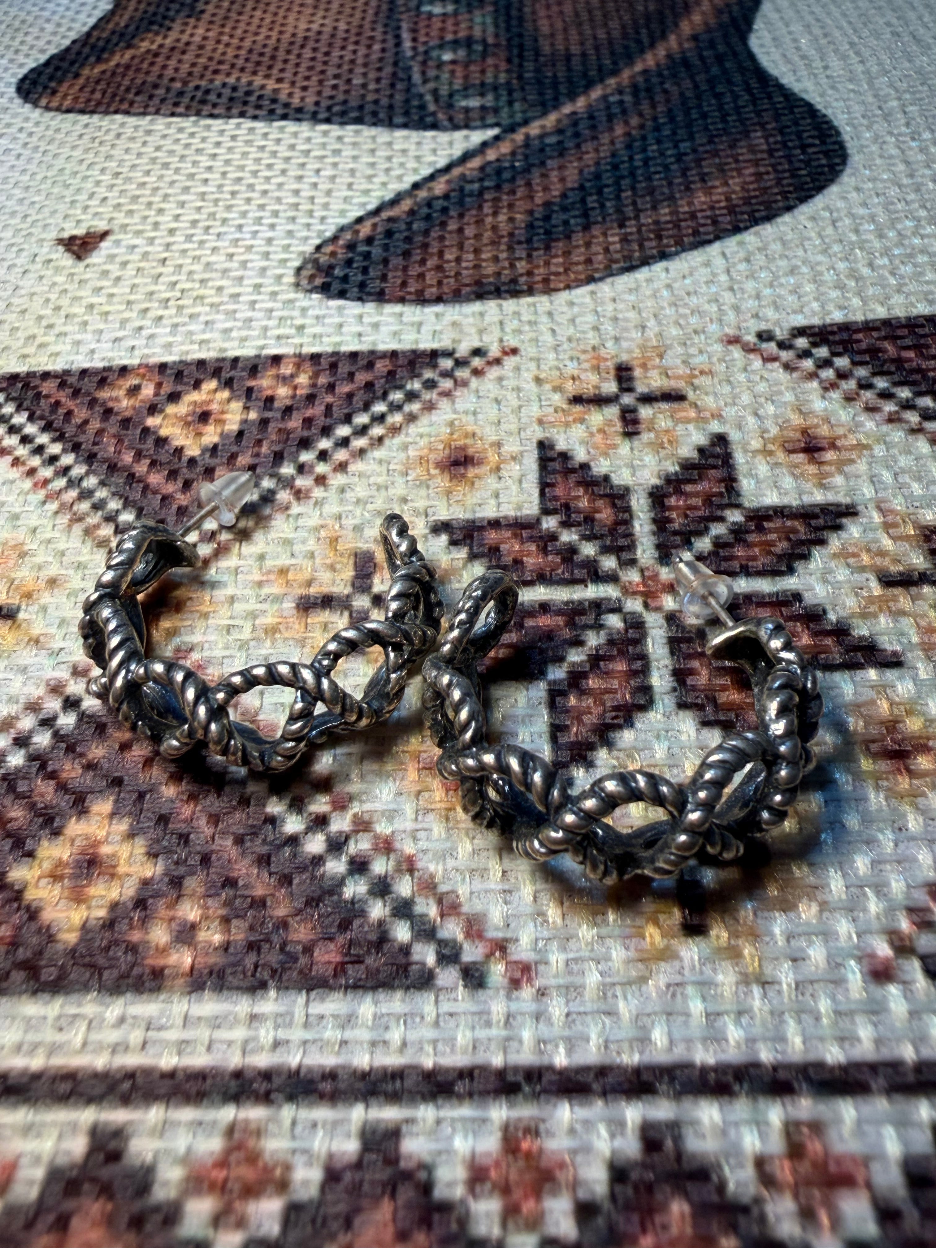 Twisted Rope Sterling Silver Hoops